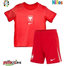Camiseta Polonia Visitante Equipación para niños Eurocopa 2024 manga corta (+ pantalones cortos)